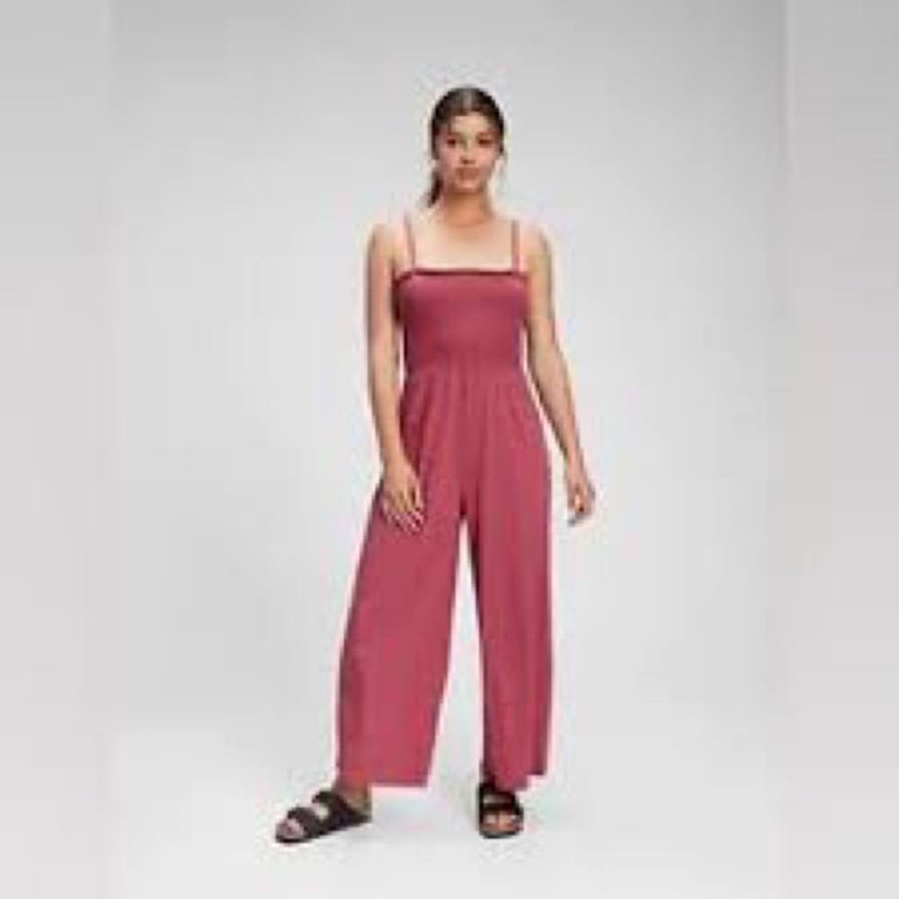 Gap pink wide Leg romper jumpsuit  size medium